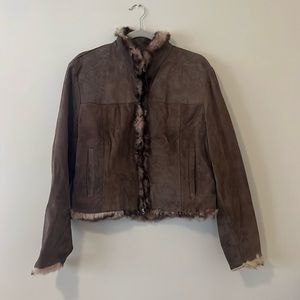 Brown Suede Fur Jacket